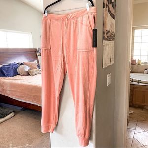 House of Harlow 1960 Pink Velour Sweatpants Joggers Size XL